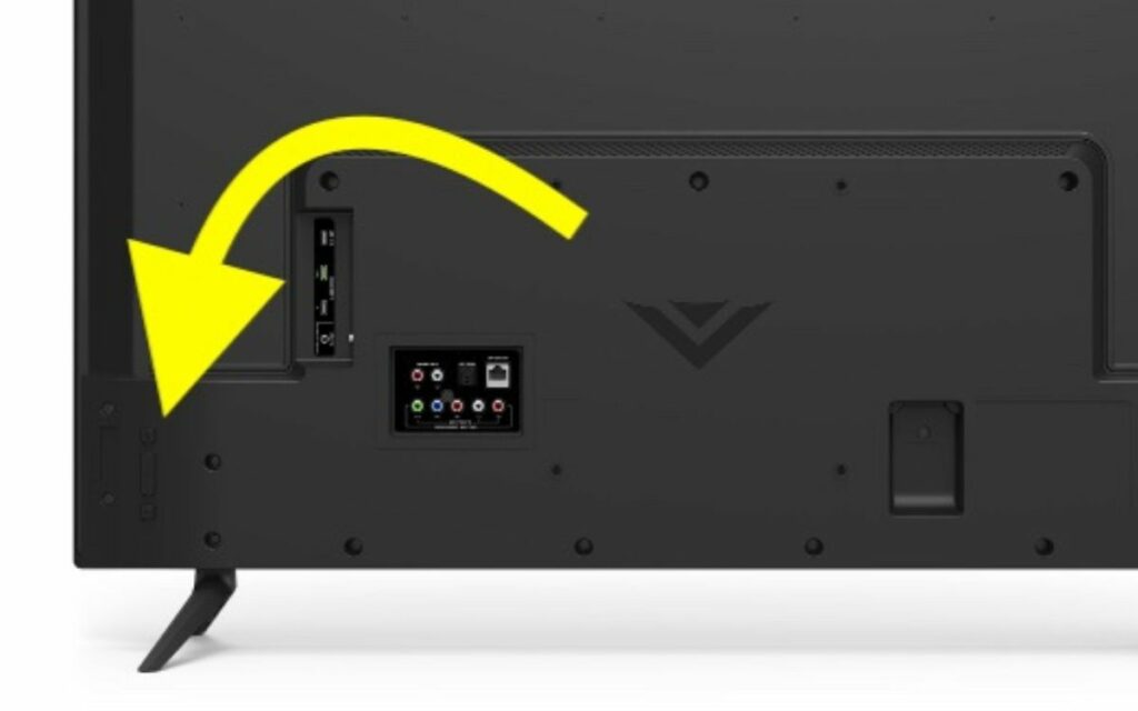 locate vizio tv power button