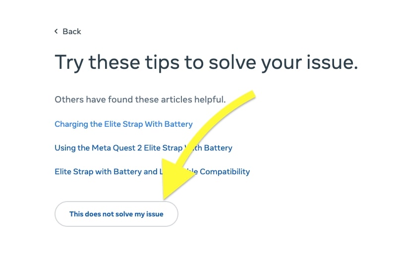 'This does not solve my issue' button