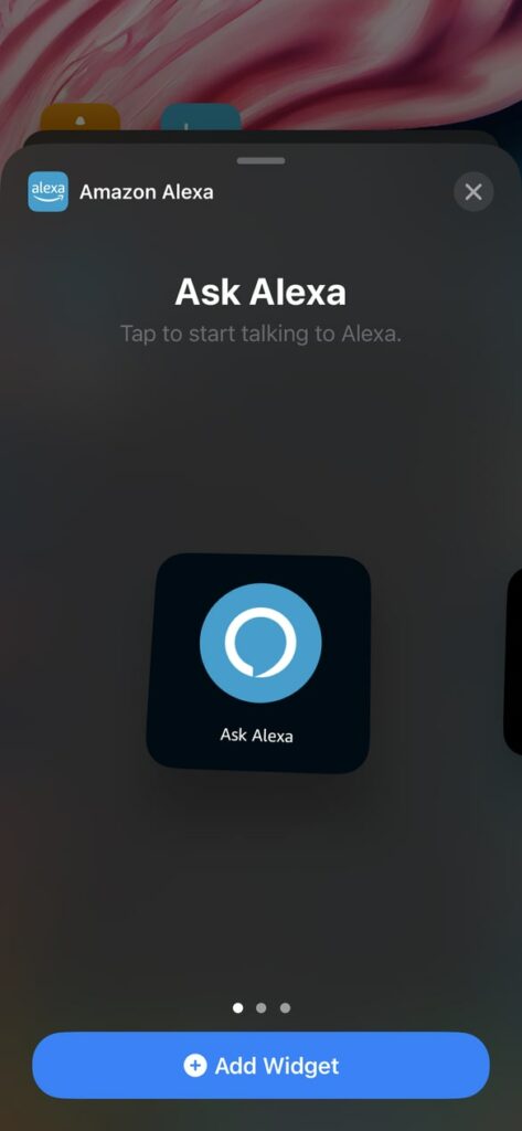 Add Alexa Widget to iPhone.