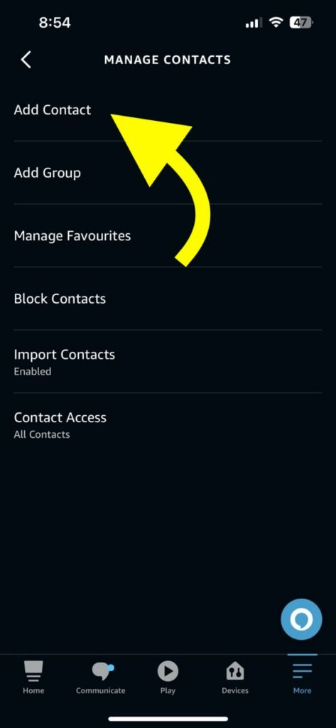  Add Contact to Alexa