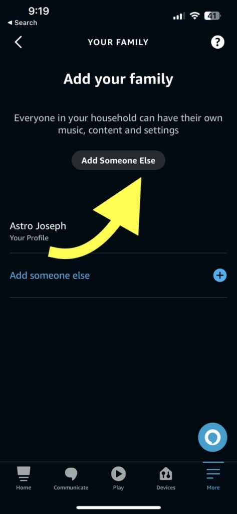 Add someone else on Alexa