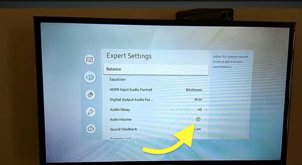 Enable Auto Volume on Samsung TV