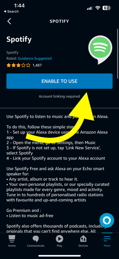 Enable Spotify on Alexa