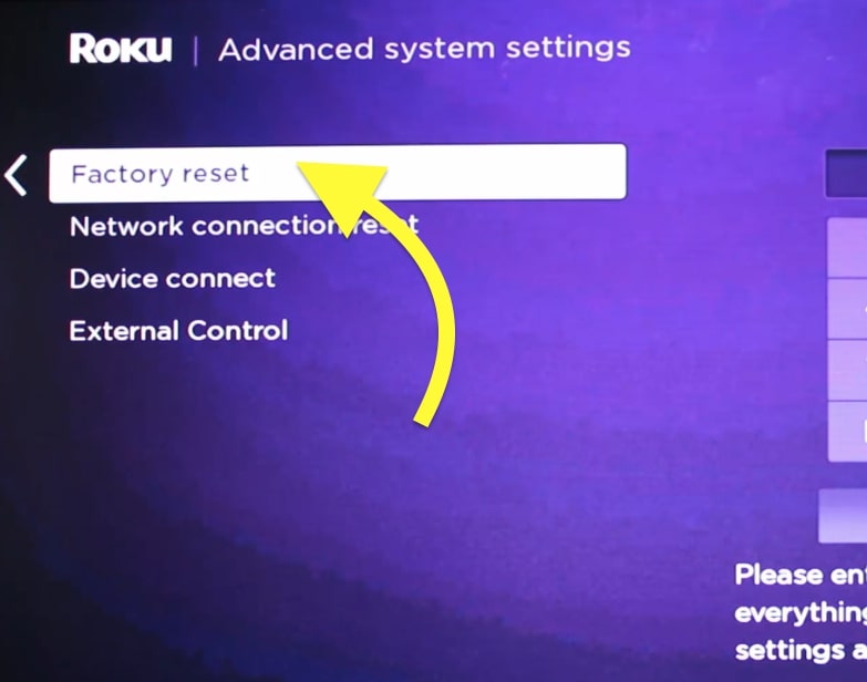 Factory Reset Roku