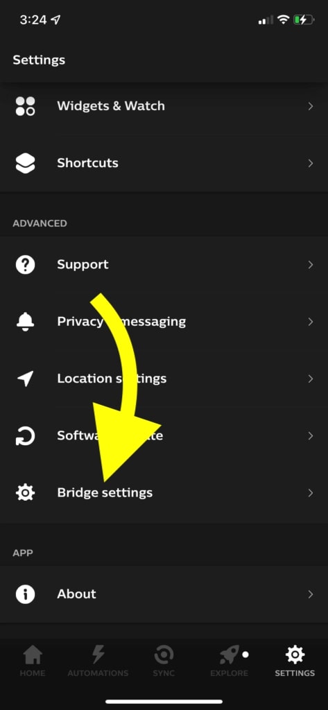 Hue Bridge Settings