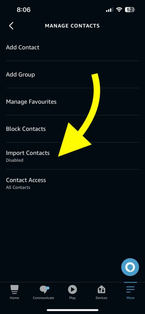 Import Contacts Alexa