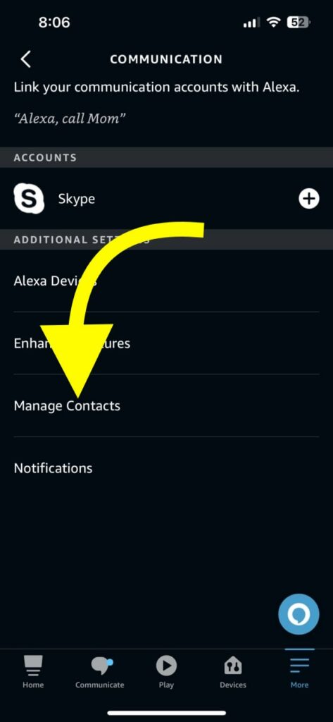 Manage Contacts Alexa