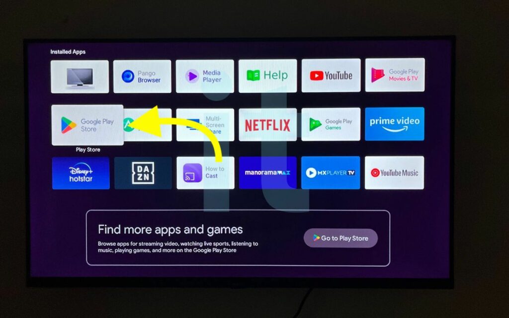 Open Play Store on TV