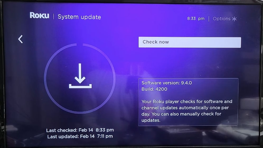 Perform Roku System Update