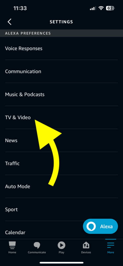 Select TV & Video.