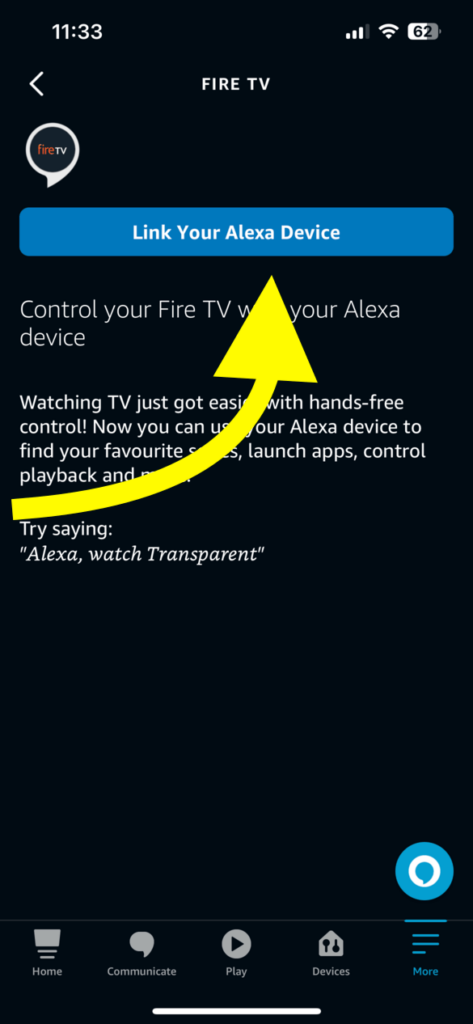 Tap Link Your Alexa Device