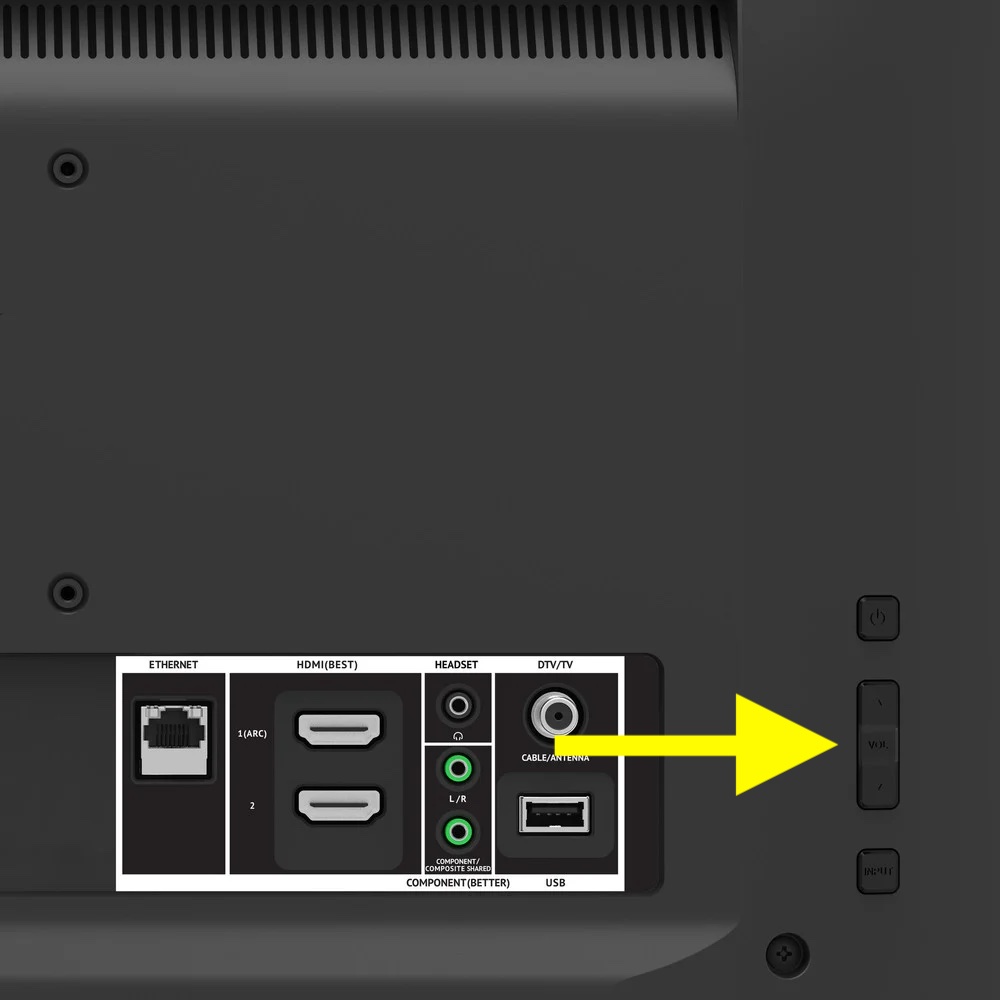 volume button on vizio tv remote