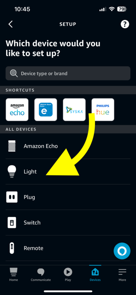 add light to alexa