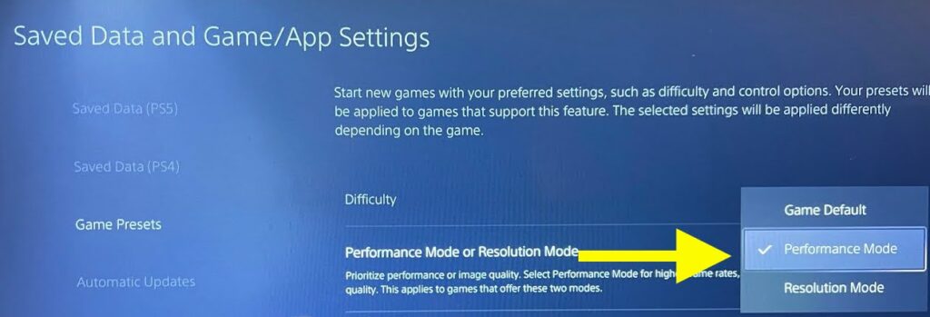 enable performance mode on ps5