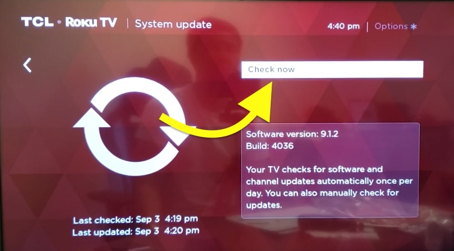 Update TCL Roku TV OS