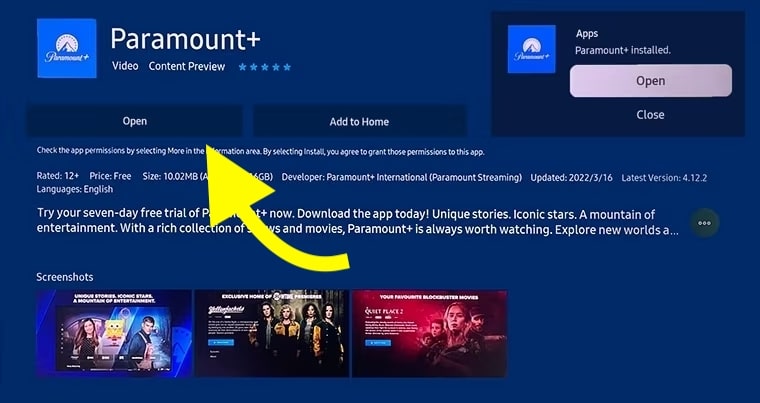 update paramount plus on samsung tv