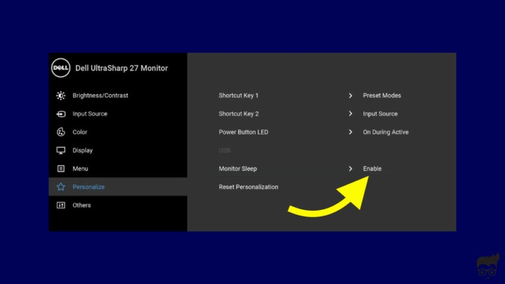 Disable power save mode on dell monitor