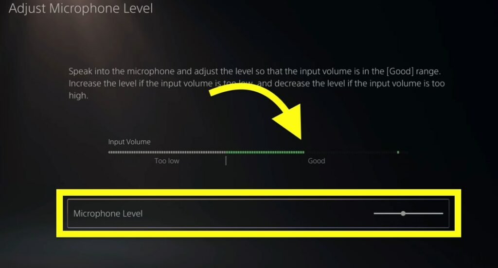 adjust ps5 microphone level