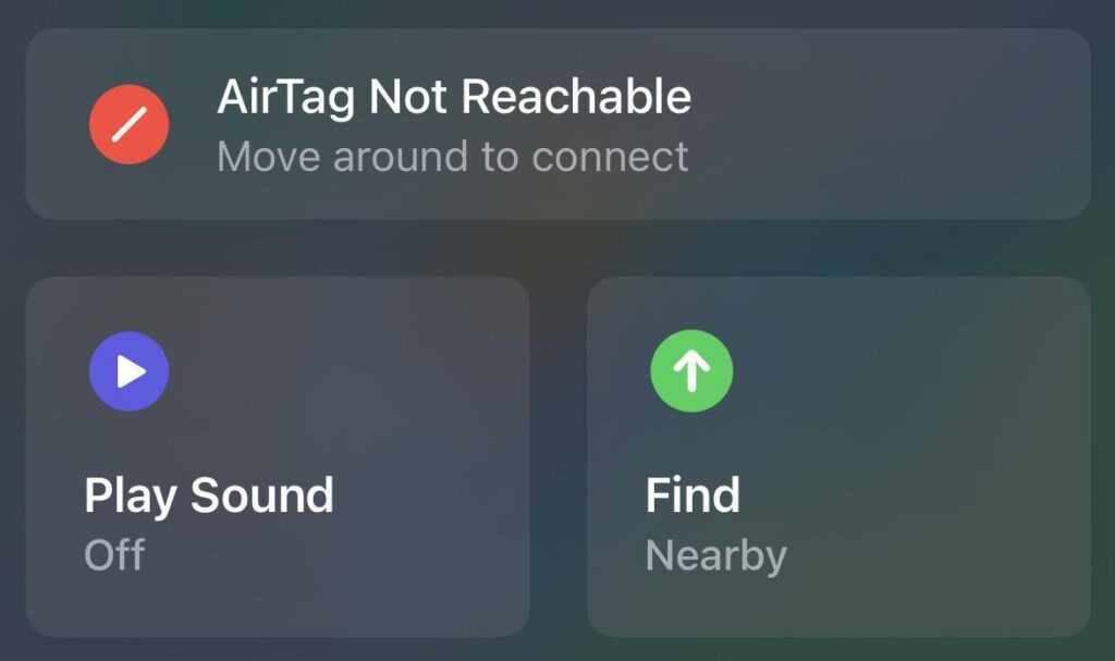 airtag not reachable
