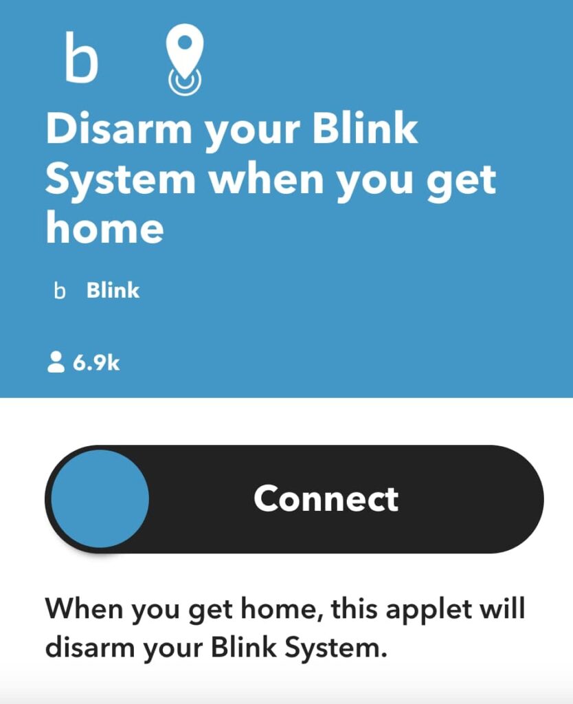 connect blink google home applet