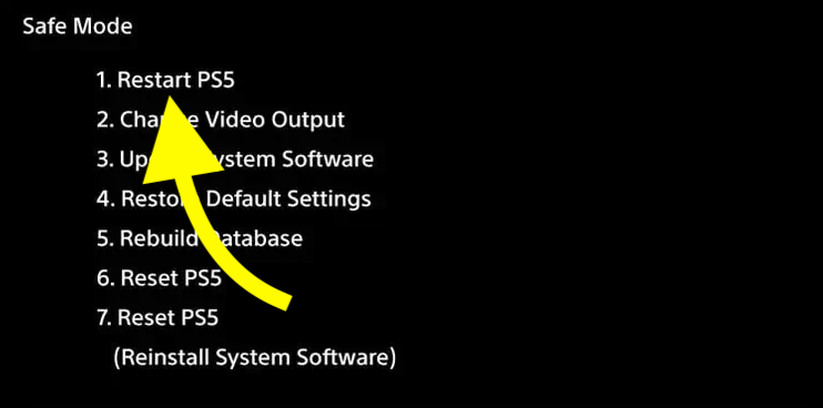 Reset PS5 In Safe Mode