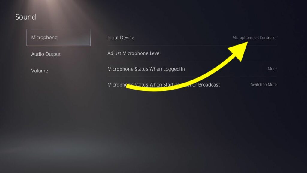 select default microphone on ps5