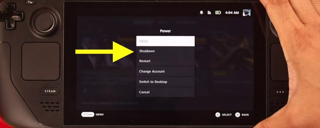shut down steam deck