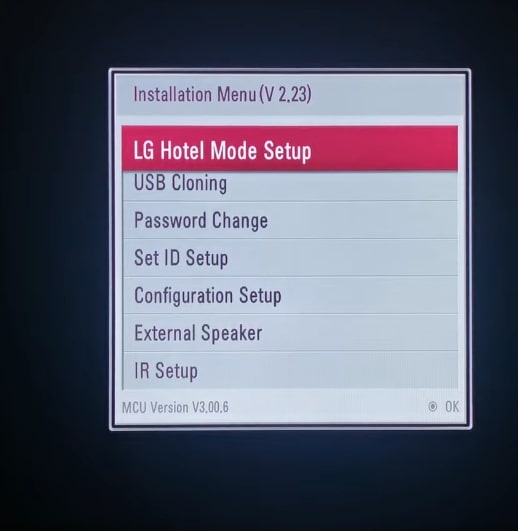 LG Hotel Mode Setup