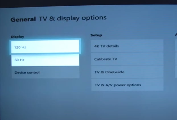 change refresh rate - xbox