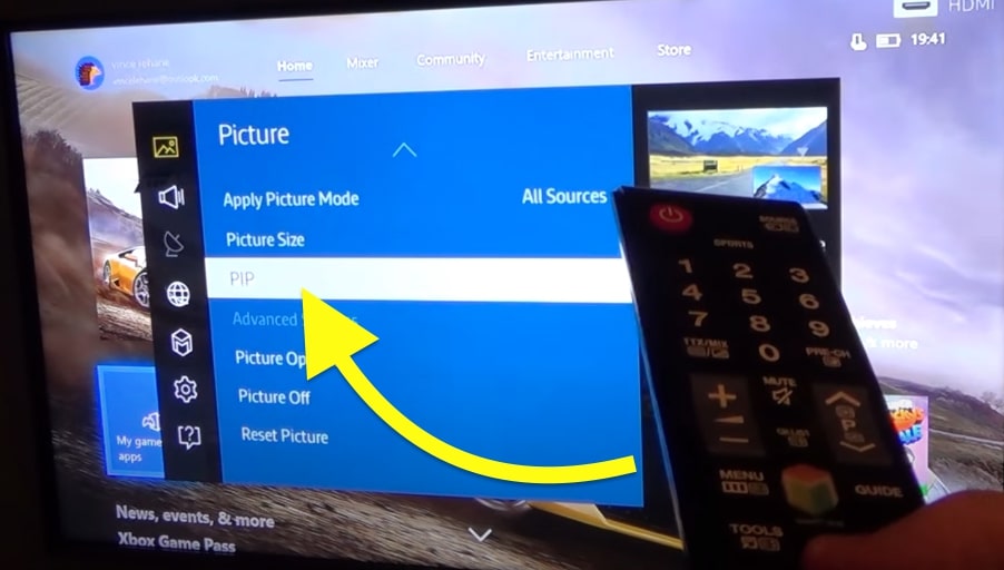 pip mode on new samsung tv