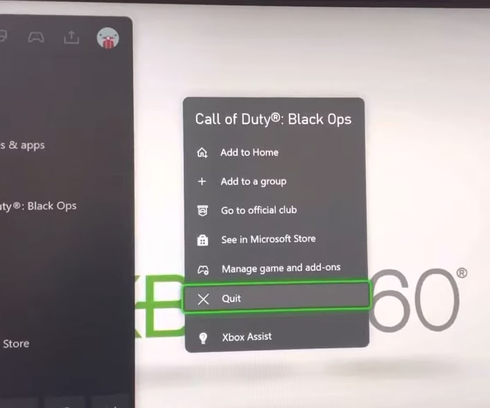 quit xbox game