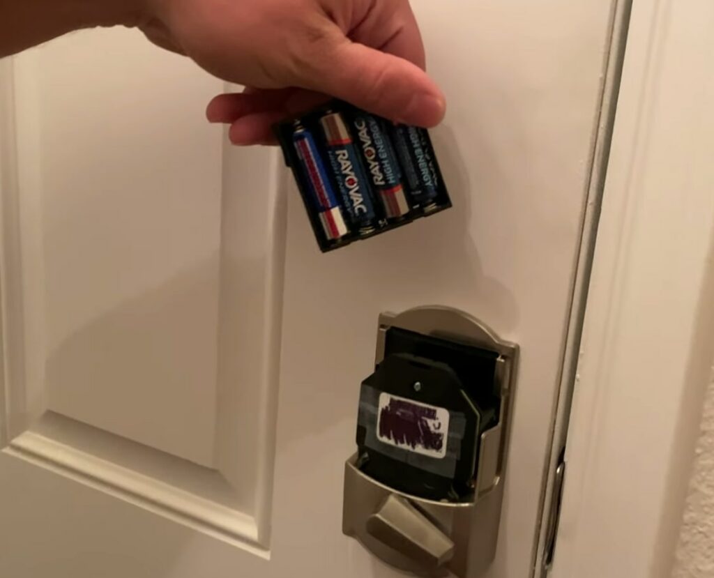 remove the battery from schlage lock