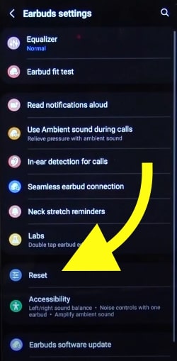reset galaxy buds