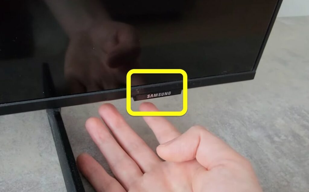 samsung tv power button on sides