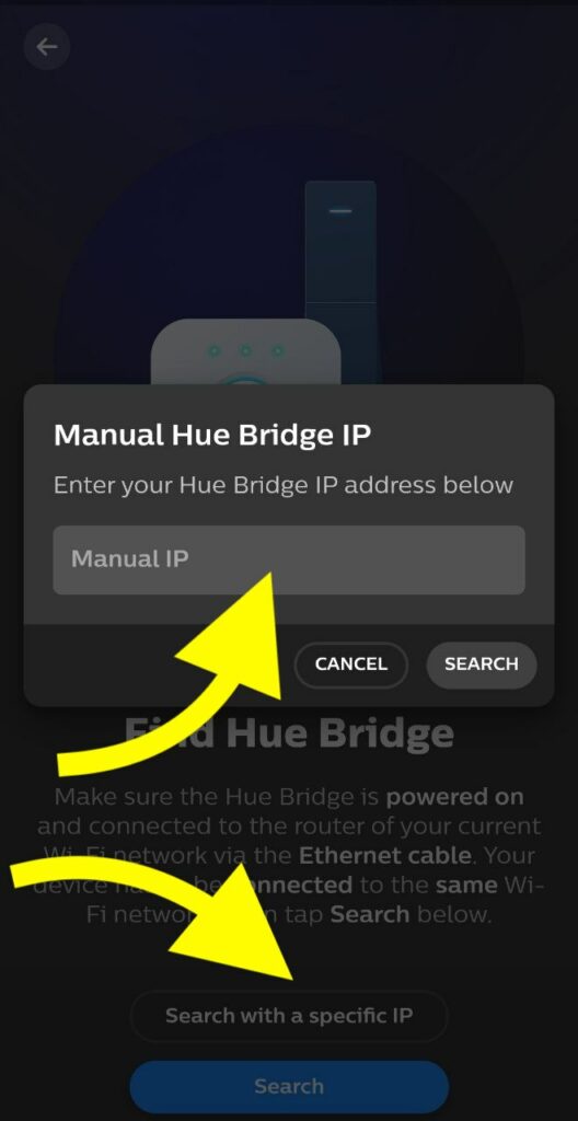 search with a ip address hue bridge