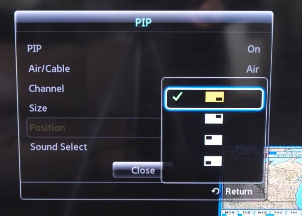 select PIP window position