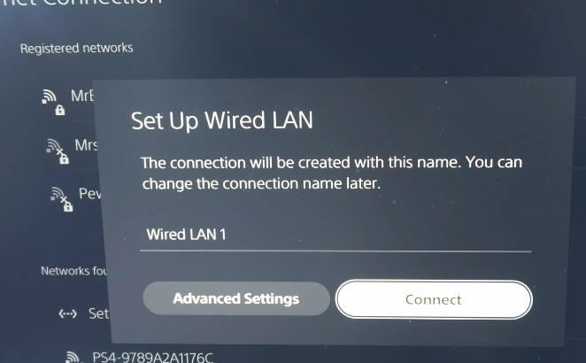 set up wired lan - ps5