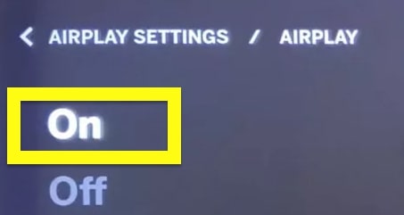 turn on airplay on vizio tv