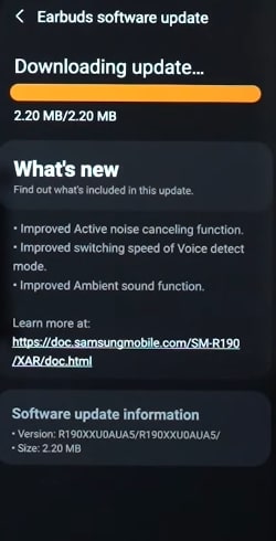updating galaxy buds earbuds