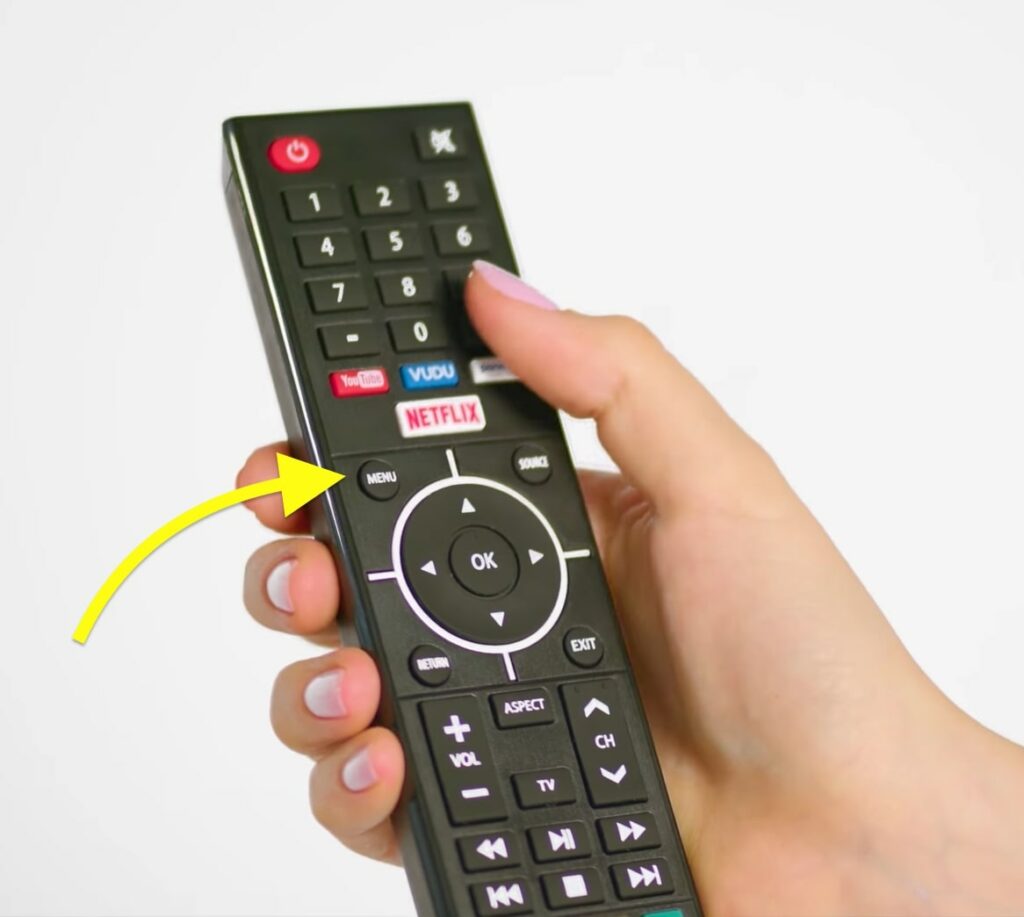 element tv remote menu button