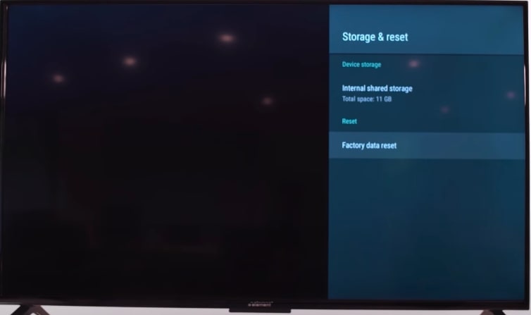 factory data reset element android tv