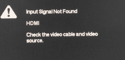 input signal not found hp monitor