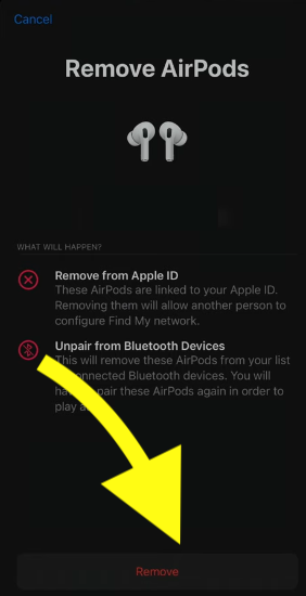 confirm removing airpods