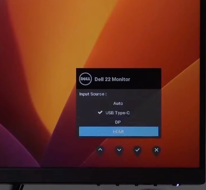 select HDMI Input on your Dell monitor