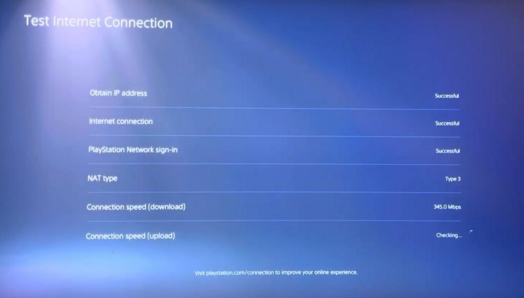 test internet connection ps5