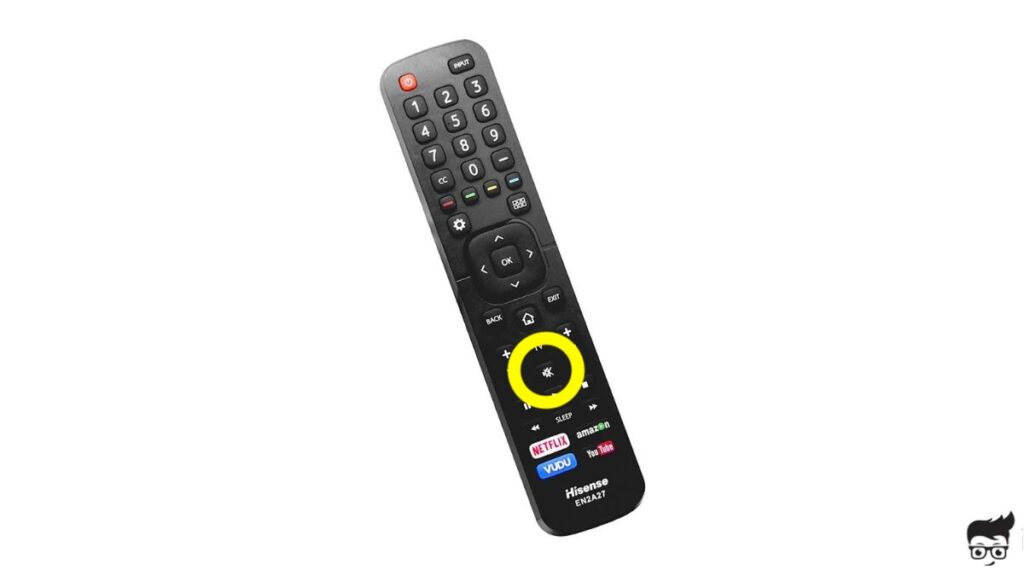 Mute button on Hisense TV remote