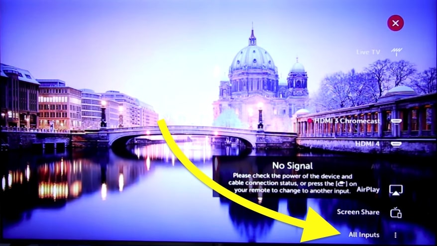 all inputs option lg tv