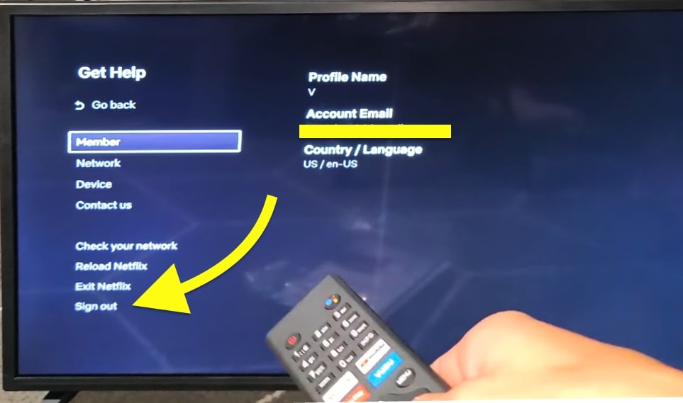 sign out of netflix on tv
