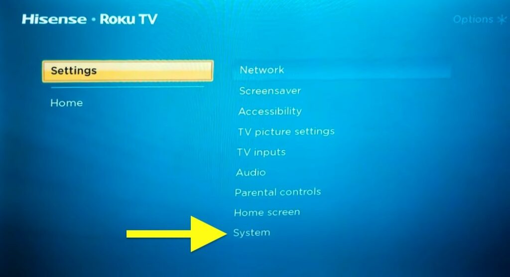 system settings hisense roku tv