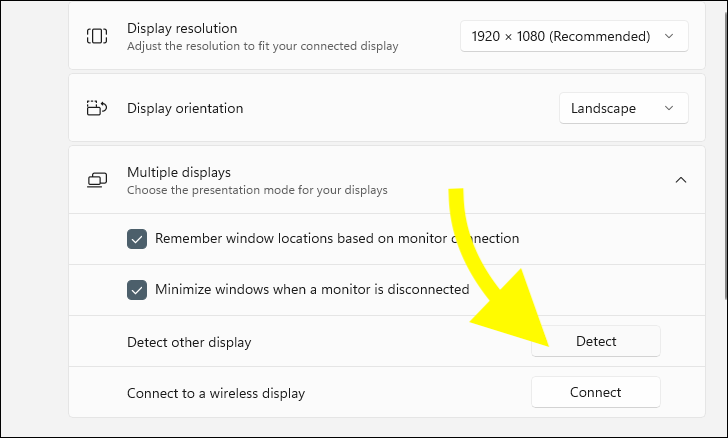 Detect display